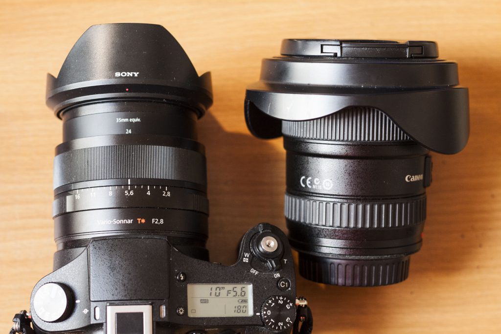左邊是Sony RX10II；右邊是我過往最常用的Canon 鏡頭